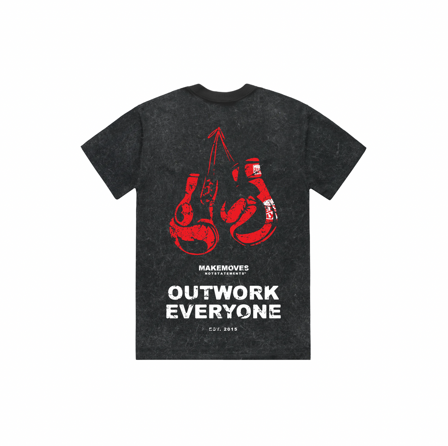 The back of MMNS Tee in Black is made of 100% USA combed cotton.